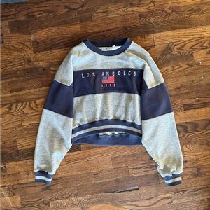 Gray and Navy Women's Sweatshirt